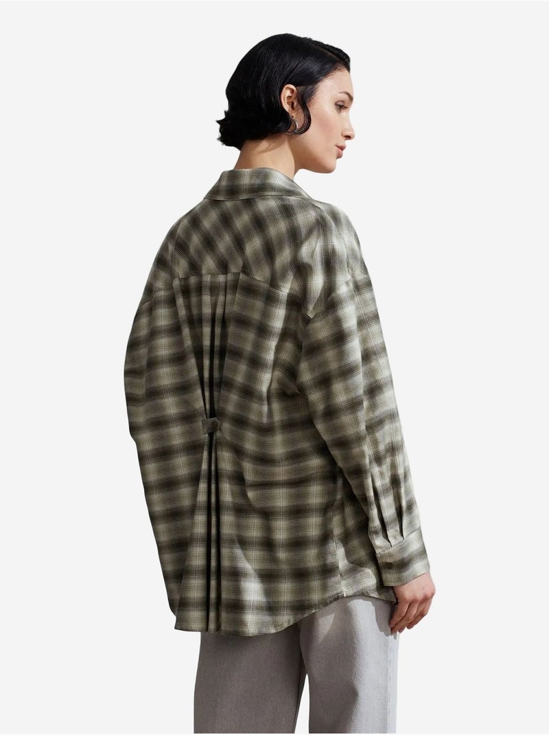 Camisa oversize de cuadros de manga larga dilvin Multicolor - Kiabi