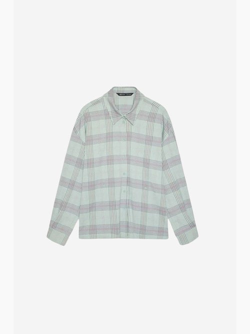 Camisa oversize de cuadros tejida dilvin - Kiabi Camisa oversize de cuadros tejida dilvin - Kiabi