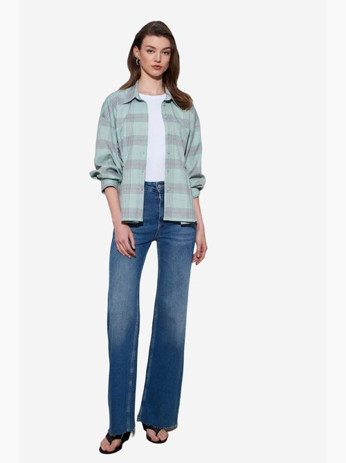 Camisa oversize de cuadros tejida dilvin - Kiabi Camisa oversize de cuadros tejida dilvin - Kiabi