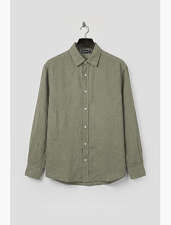 Camisa oversize de hombre de algodón con mezcla de lino giesto
