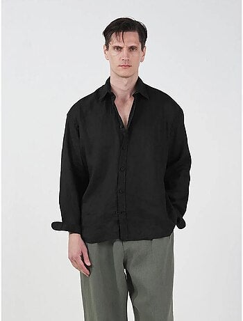 Camisa oversize de lino abotonada giesto