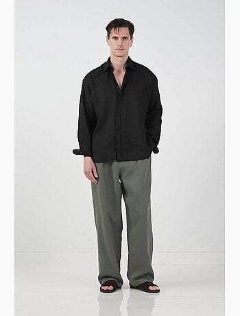Camisa oversize de lino abotonada giesto