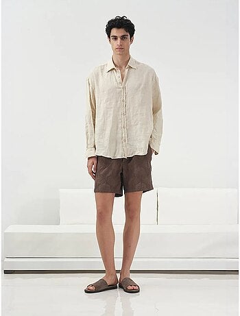 Camisa oversize de lino con botones giesto
