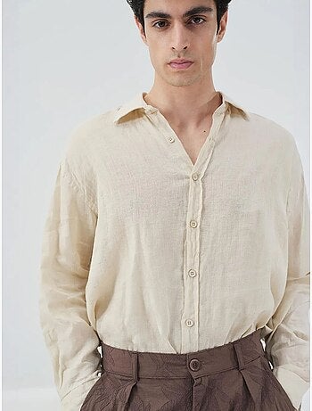Camisa oversize de lino con botones giesto