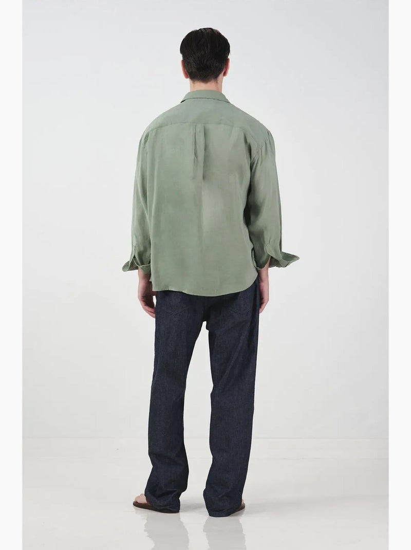 Camisa oversize de manga larga con botones giesto Verde menta - Kiabi