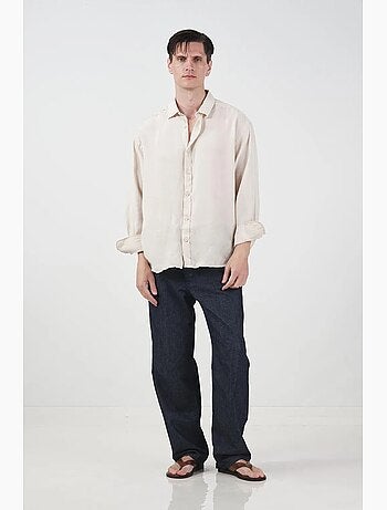 Camisa oversize de manga larga con cierre de botones giesto