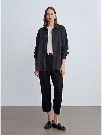 Camisa oversize de manga larga con micro estampado dilvin