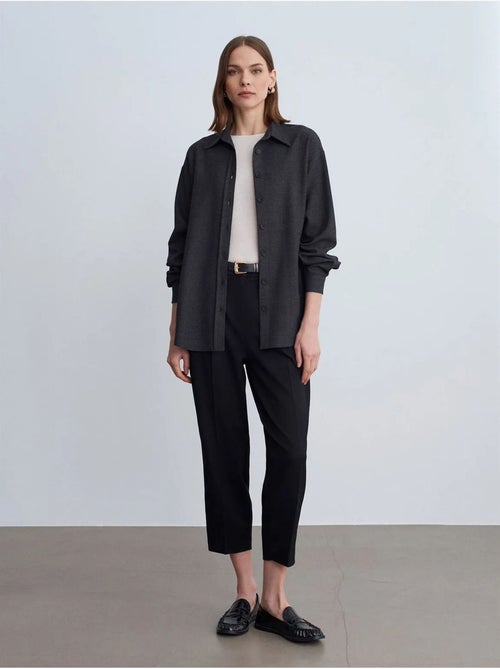 Camisa oversize de manga larga con micro estampado dilvin - Kiabi Camisa oversize de manga larga con micro estampado dilvin - Kiabi