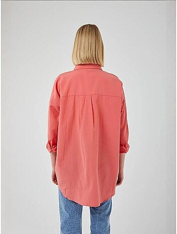 Camisa oversize de popelina con botones y manga larga mixray