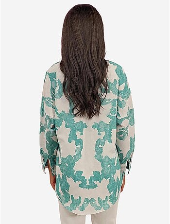 Camisa oversize de popelina con estampado y botones bdart