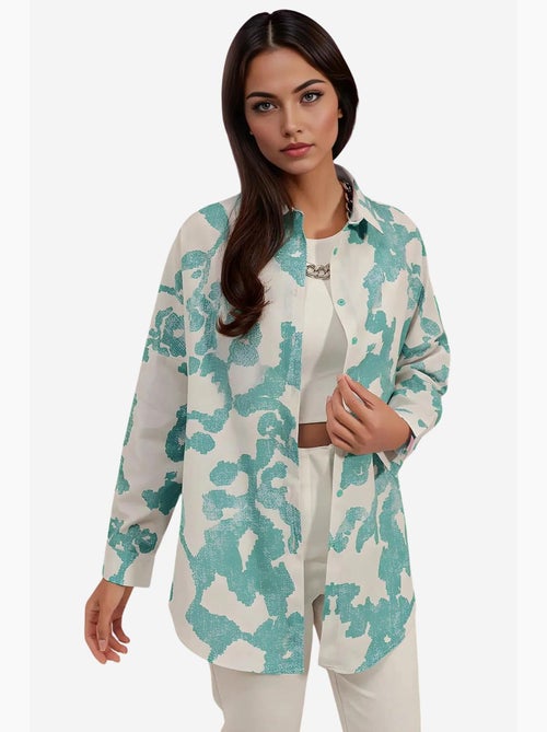 Camisa oversize de popelina con estampado y botones bdart - Kiabi Camisa oversize de popelina con estampado y botones bdart - Kiabi