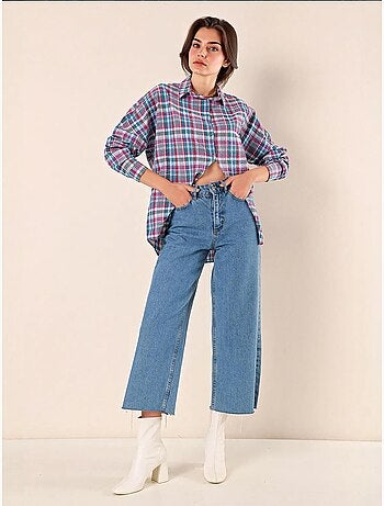 Camisa oversize de popelina con estampado y botones bdart