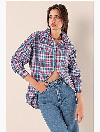 Camisa oversize de popelina con estampado y botones bdart