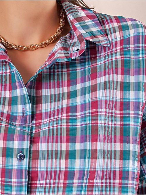 Camisa oversize de popelina con estampado y botones bdart - Kiabi Camisa oversize de popelina con estampado y botones bdart - Kiabi