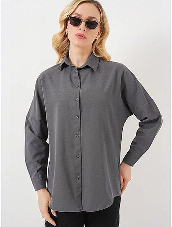 Camisa oversize de popelina con estampado y botones bdart