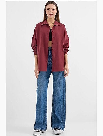 Camisa oversize de popelina con estampado y botones bdart