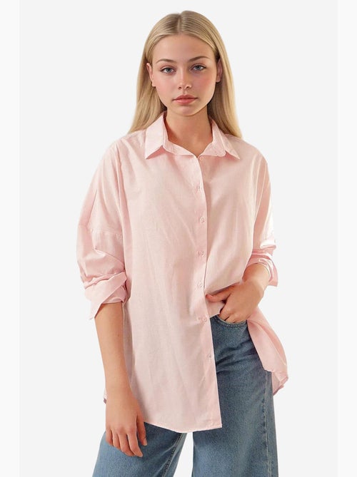 Camisa oversize de popelina con estampado y botones bdart - Kiabi Camisa oversize de popelina con estampado y botones bdart - Kiabi