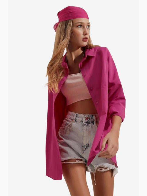 Camisa oversize de popelina con estampado y botones bdart - Kiabi Camisa oversize de popelina con estampado y botones bdart - Kiabi