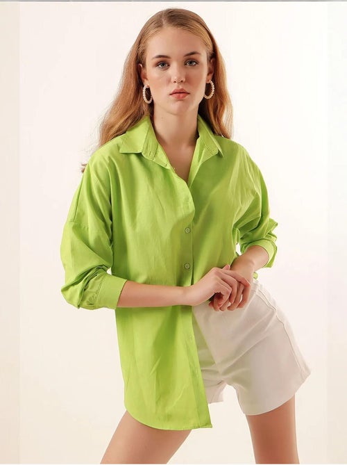 Camisa oversize de popelina con estampado y botones bdart - Kiabi Camisa oversize de popelina con estampado y botones bdart - Kiabi