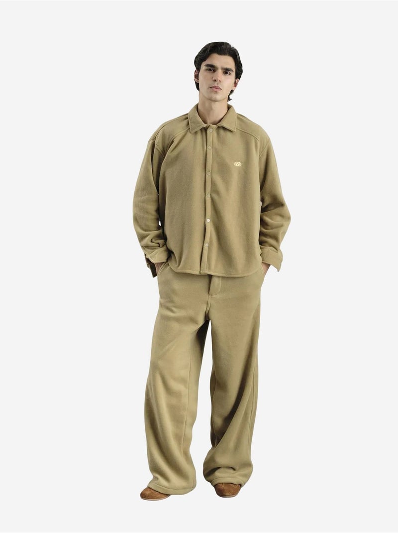 Camisa oversize de punto texturizado con cierre de botones giesto Greige - Kiabi