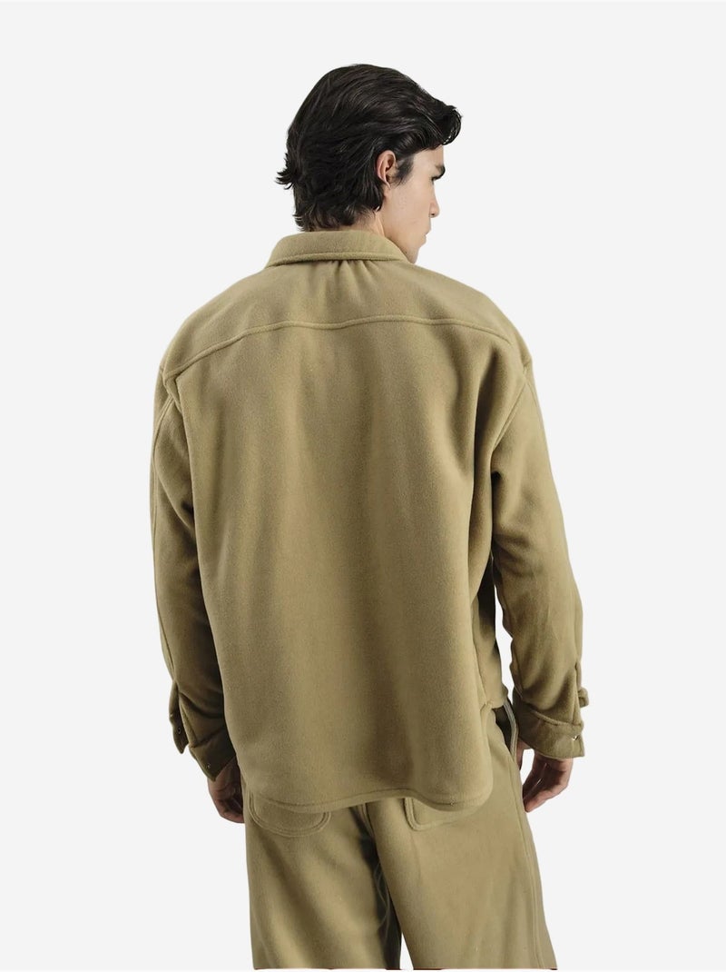 Camisa oversize de punto texturizado con cierre de botones giesto Greige - Kiabi