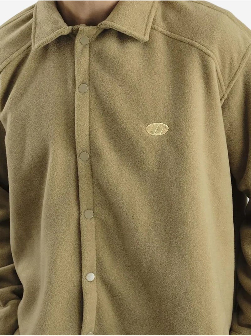 Camisa oversize de punto texturizado con cierre de botones giesto Greige - Kiabi