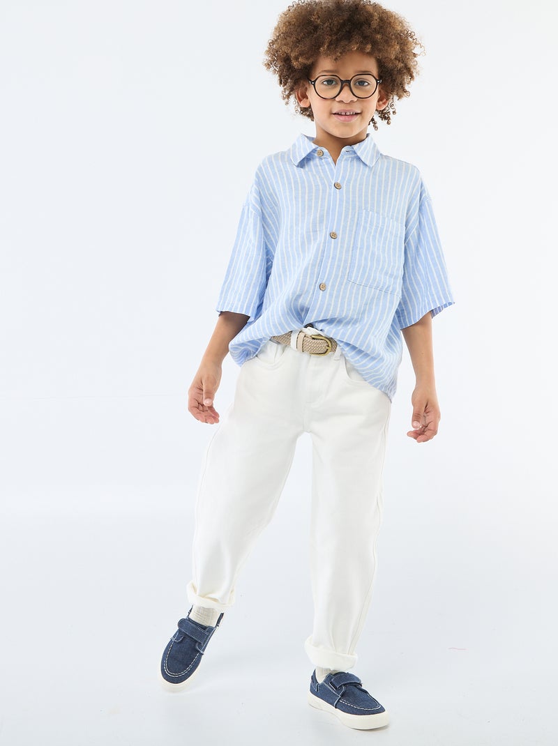 Camisa oversize de rayas Azul - Kiabi