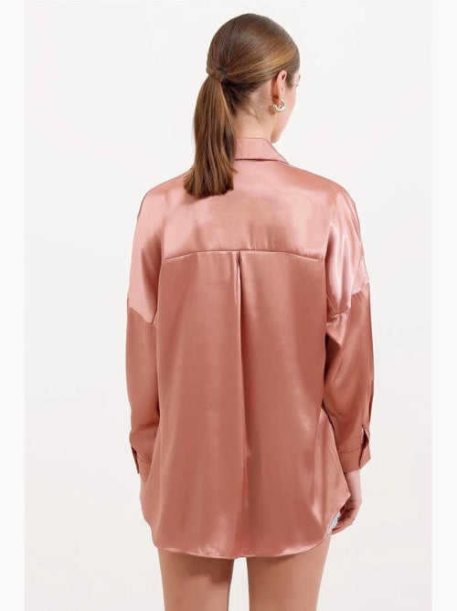 Camisa oversize de satén con botones delanteros bdart - Kiabi