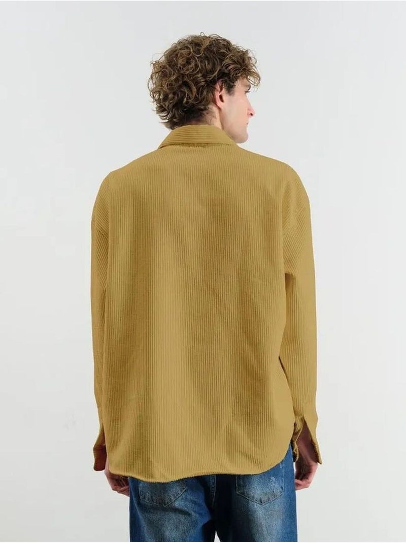 Camisa oversize de terciopelo con manga larga y botones delanteros giesto Ámbar - Kiabi