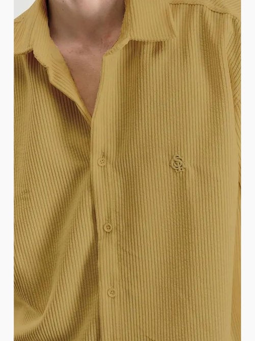 Camisa oversize de terciopelo con manga larga y botones delanteros giesto - Kiabi