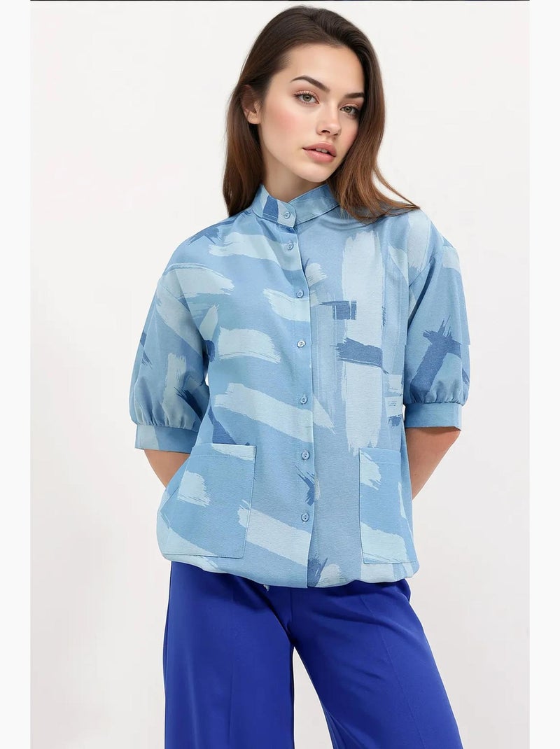 Camisa oversize estampada bdart Azul claro - Kiabi