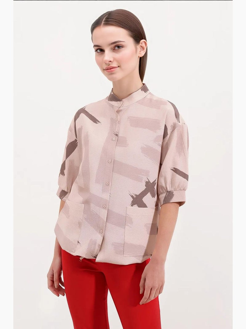 Camisa oversize estampada bdart Beige arcilla - Kiabi