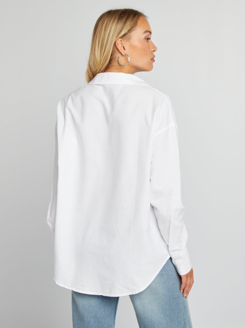 Camisa oversize oxford blanco - Kiabi