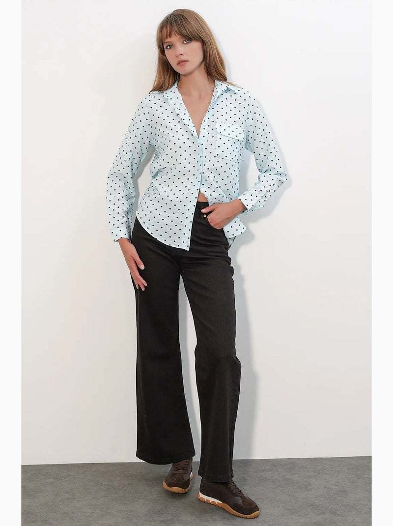 Camisa oversize tejida de lunares bdart Azul cielo - Kiabi