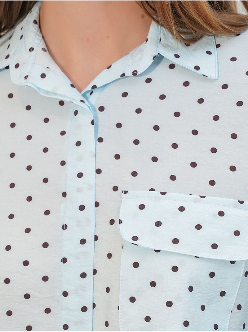 Camisa oversize tejida de lunares bdart Azul cielo - Kiabi
