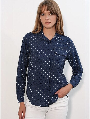 Camisa oversize tejida de lunares bdart