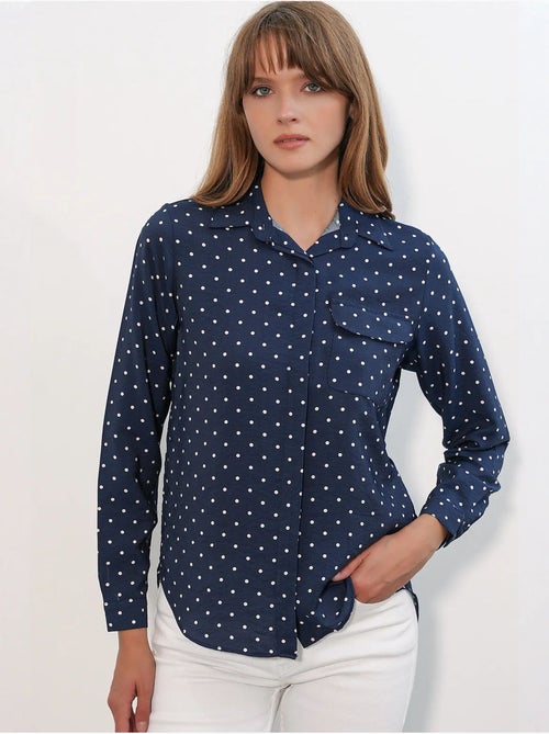 Camisa oversize tejida de lunares bdart - Kiabi Camisa oversize tejida de lunares bdart - Kiabi