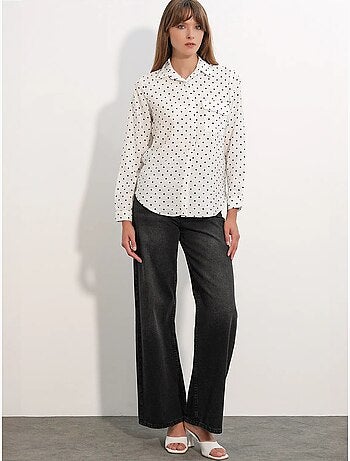 Camisa oversize tejida de lunares bdart