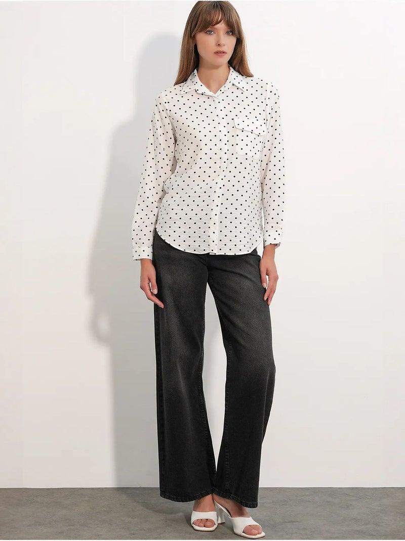 Camisa oversize tejida de lunares bdart Blanco roto - Kiabi