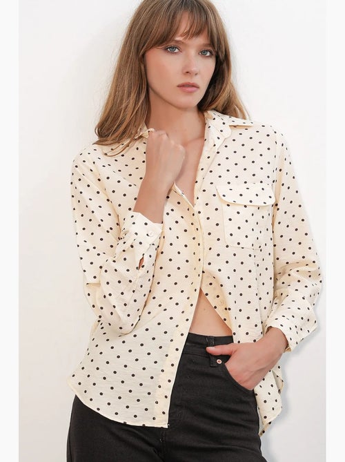 Camisa oversize tejida de lunares bdart - Kiabi Camisa oversize tejida de lunares bdart - Kiabi