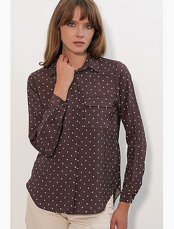 Camisa oversize tejida de lunares bdart