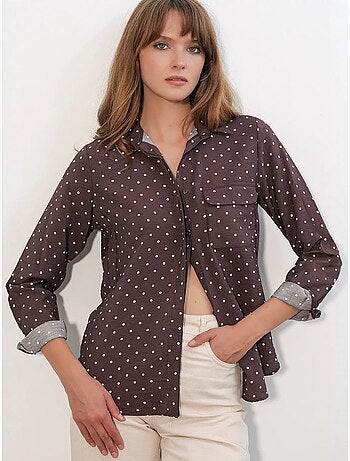 Camisa oversize tejida de lunares bdart
