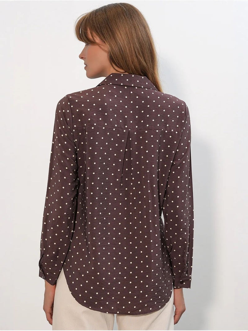 Camisa oversize tejida de lunares bdart Marrón chocolate - Kiabi