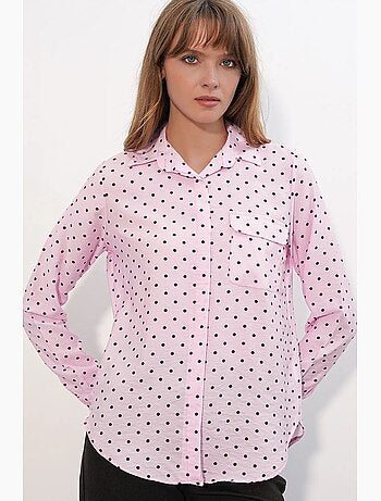 Camisa oversize tejida de lunares bdart