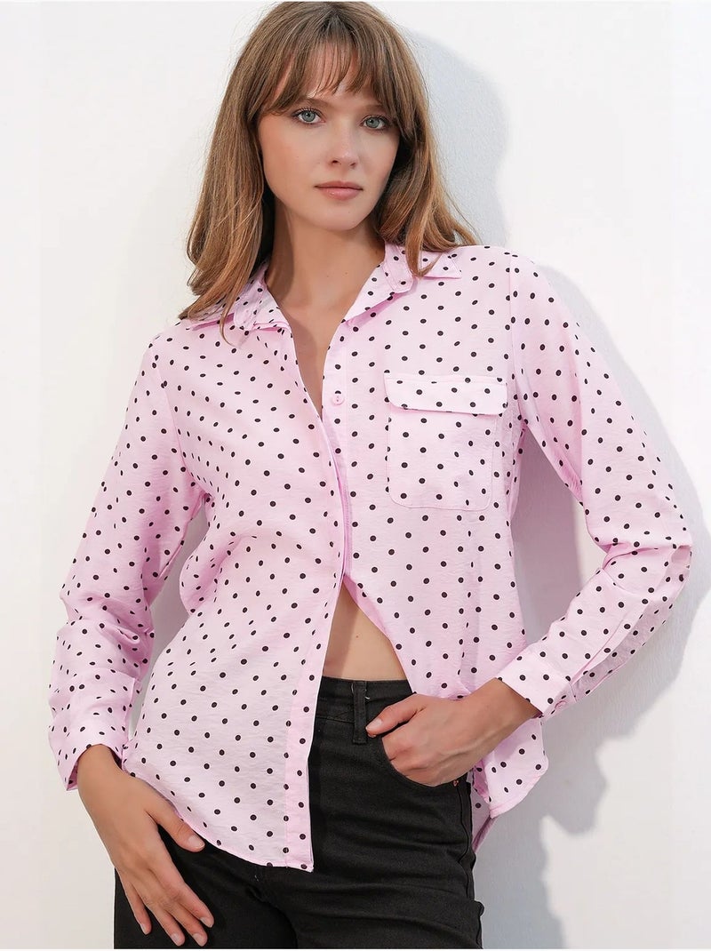 Camisa oversize tejida de lunares bdart Rosa claro - Kiabi