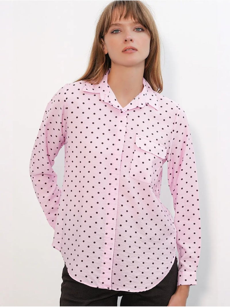 Camisa oversize tejida de lunares bdart Rosa claro - Kiabi