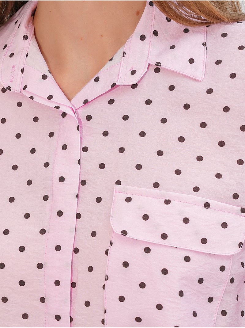 Camisa oversize tejida de lunares bdart Rosa claro - Kiabi