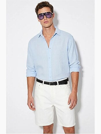 Camisa oversize texturizada con cierre de botones frontal lucci