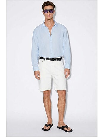 Camisa oversize texturizada con cierre de botones frontal lucci