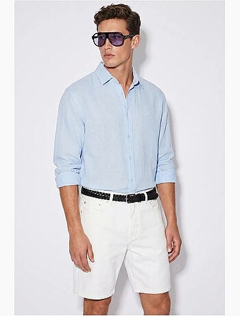 Camisa oversize texturizada con cierre de botones frontal lucci